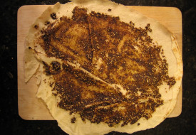 Zaatar Paste Spread on Lebanese Pita