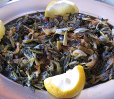 Dandelion Saute With Onions | Mama's Lebanese Kitchen